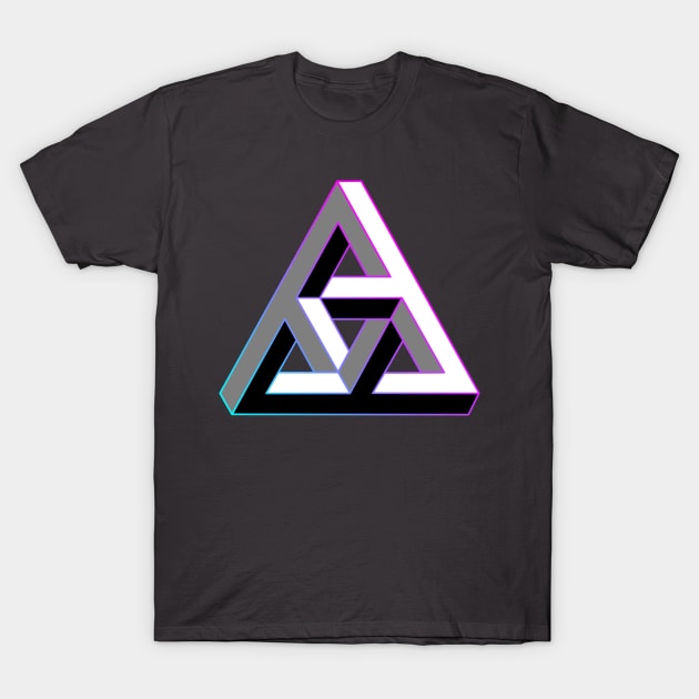 Even more impossible triangle with cyan to magenta gradient edge T-Shirt by TRIME